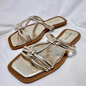 Azalea Wang Metallic Gold Sandals Size 8